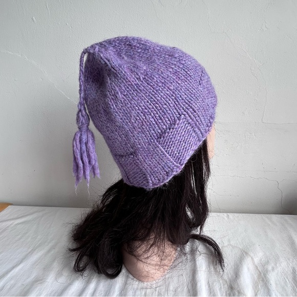 Chunky Hand Knit Tassel Winter Beanie Hat - Picture 8 of 12